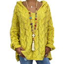 Women Sweaters Plus Size Hooded Causal Long Sleeve Loose Knit Coat Winter Fashion Striped Ladies Knitted Wear S-3XL