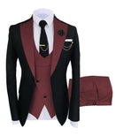 Solovedress 正装商务时尚三件套男士西服纯色燕尾服外套 蓝棕金色 适用婚礼新郎（西装外套+马甲+裤子）