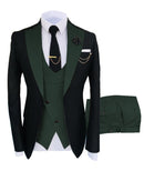 Solovedress 正装商务时尚三件套男士西服纯色燕尾服外套 蓝棕金色 适用婚礼新郎（西装外套+马甲+裤子）
