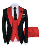 Solovedress 正装商务时尚三件套男士西服纯色燕尾服外套 蓝棕金色 适用婚礼新郎（西装外套+马甲+裤子）