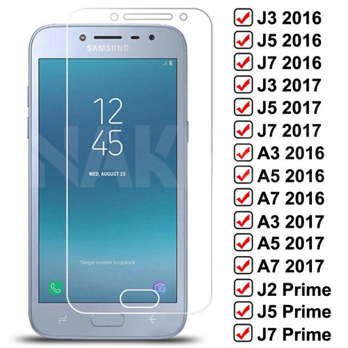 适用于三星Galaxy J3 J5 J7 A3 A5 A7 2016 2017 J2 J5 J7 Prime J4 Core S7 的9H保护钢化玻璃屏幕保护膜
