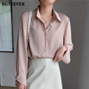 BGTEEVER 职业女士条纹女式衬衫上衣 全袖宽松女式衬衫 优雅春季 Blusas Mujer 2021