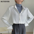 BGTEEVER 职业女士条纹女式衬衫上衣 全袖宽松女式衬衫 优雅春季 Blusas Mujer 2021