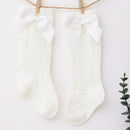 Summer Baby Girls Socks Toddlers Bow Long Sock Kids Knee High Soft Cotton Mesh Spanish Style Children 0-5 Years Breathable Socks