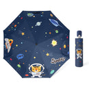 Automatic Reverse Folding Umbrella LED Reflective Strip Automatic Umbrella Flashlight Three-fold Windproof Car Business Umbrella