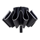 Automatic Reverse Folding Umbrella LED Reflective Strip Automatic Umbrella Flashlight Three-fold Windproof Car Business Umbrella