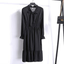 2021 Winter Dress Women Long Sleeve Vintage Dress Chiffon Shirt Vestidos For Ladies Casual Floral Midi Autumn Dresses Polka Dot