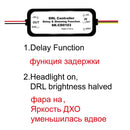 DRL控制器 汽车LED日间行车灯继电器线束调光器 开/关 12-18V 雾灯控制