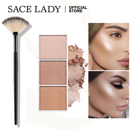 SACE LADY 闪光高光调色板化妆套刷面部散粉刷专业彩妆天然化妆品批发