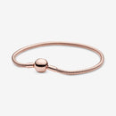 Charms 925 Sterling Solid Silver Bracelet Heart T-Bar Cuff Chain Sparkling Blue Disc Clasp Snake Chain Bracelet Women Jewelry