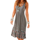 Sleeveless Floral Print Loose Beach Summer Dress Fashion Six Colors Casual Women Dress 2021 Sexy Dress Plus Size S-5XL