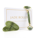 Natural Facial Massage Roller Guasha Scraping Board Set Double Heads Jade Stone Face Lift Body Slim Neck Thin Lift Massage Tools