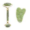 Natural Facial Massage Roller Guasha Scraping Board Set Double Heads Jade Stone Face Lift Body Slim Neck Thin Lift Massage Tools