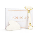 Natural Facial Massage Roller Guasha Scraping Board Set Double Heads Jade Stone Face Lift Body Slim Neck Thin Lift Massage Tools