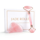 Natural Facial Massage Roller Guasha Scraping Board Set Double Heads Jade Stone Face Lift Body Slim Neck Thin Lift Massage Tools