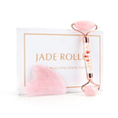 Natural Facial Massage Roller Guasha Scraping Board Set Double Heads Jade Stone Face Lift Body Slim Neck Thin Lift Massage Tools
