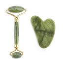 Natural Facial Massage Roller Guasha Scraping Board Set Double Heads Jade Stone Face Lift Body Slim Neck Thin Lift Massage Tools