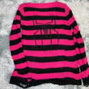 Plus Size Punk Gothic Long Unisex Sweater Dress Cool Hollow Out Hole Broken Jumper Loose Rock Thin Sweter 2020 Women Man Striped