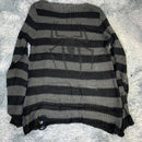 Plus Size Punk Gothic Long Unisex Sweater Dress Cool Hollow Out Hole Broken Jumper Loose Rock Thin Sweter 2020 Women Man Striped