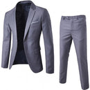 2Pcs/Set Men Blazer Plus Size Solid Color Long Sleeve Lapel Slim Button Casual Commuter office Business Suit мужские пиджаки