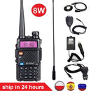 宝锋UV-5R 8W对讲机便携式CB火腿收音机业余10KM超高频甚高频扫描电台调频收发器UV5R UV 5R适用于狩猎