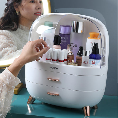 Transparent Cosmetic Storage Box Makeup Drawer Organizer Jewelry Nail Polish Make Up Container Desktop Beauty Storage Case