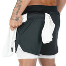 New running shorts summer men's gym fitness bodybuilding training quick-drying shorts men's jogging running sports 2-in-1 shorts