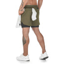 New running shorts summer men's gym fitness bodybuilding training quick-drying shorts men's jogging running sports 2-in-1 shorts