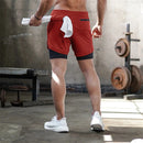 New running shorts summer men's gym fitness bodybuilding training quick-drying shorts men's jogging running sports 2-in-1 shorts