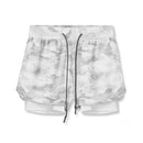 New running shorts summer men's gym fitness bodybuilding training quick-drying shorts men's jogging running sports 2-in-1 shorts