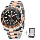 PAGANI DESIGN New Luxury Men Mechanical Wristwatch Stainless Steel GMT Watch Top Brand Sapphire Glass Men Watches reloj hombre