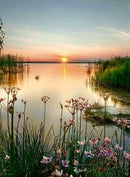 5D DIY Diamond Painting Landscape Sunset Sea Kit Full Drill Embroidery Scenery Mosaic Art Picture of Rhinestones Home Decor Gift