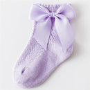 Summer Baby Girls Socks Toddlers Bow Long Sock Kids Knee High Soft Cotton Mesh Spanish Style Children 0-5 Years Breathable Socks