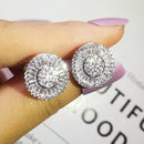 2021 New Arrival Fashion Luxury 925 Sterling Silver Pink CZ Drop Stud Earing  For Women Valentine's Day Gift Z5