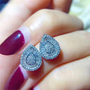 2021 New Arrival Fashion Luxury 925 Sterling Silver Pink CZ Drop Stud Earing  For Women Valentine's Day Gift Z5