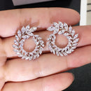 2021 New Arrival Fashion Luxury 925 Sterling Silver Pink CZ Drop Stud Earing  For Women Valentine's Day Gift Z5