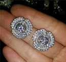 2021 New Arrival Fashion Luxury 925 Sterling Silver Pink CZ Drop Stud Earing  For Women Valentine's Day Gift Z5