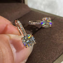2021 New Arrival Fashion Luxury 925 Sterling Silver Pink CZ Drop Stud Earing  For Women Valentine's Day Gift Z5