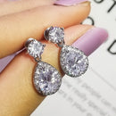2021 New Arrival Fashion Luxury 925 Sterling Silver Pink CZ Drop Stud Earing  For Women Valentine's Day Gift Z5
