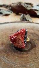Dr Stone natural Stone Vanadinite Stone 22 carat gold plated women Bangle WHSR2