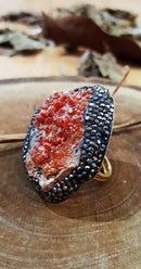 Dr Stone natural Stone Vanadinite Stone 22 carat gold plated women Bangle WHSR5