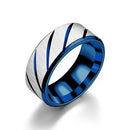 Fashion Simple Inner Arc Double Beveled Batch Flower Twill Horizontal Sand Ring Wholesale Stainless Steel Rings for Women Men