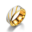 Fashion Simple Inner Arc Double Beveled Batch Flower Twill Horizontal Sand Ring Wholesale Stainless Steel Rings for Women Men