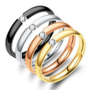 New Diamond-encrusted Ring Opening Clip Diamond Couple Ring Tail Ring Stainless Steel Ring Anillos Mujer Wholesale Gothic