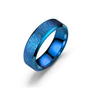 Fashion New Double Bevel Four Color Pearl Sand Frosted Couple Ring Stainless Steel Ring Wholesale Wedding Rings Women Men