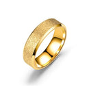 Fashion New Double Bevel Four Color Pearl Sand Frosted Couple Ring Stainless Steel Ring Wholesale Wedding Rings Women Men