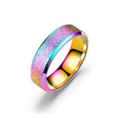 Fashion New Double Bevel Four Color Pearl Sand Frosted Couple Ring Stainless Steel Ring Wholesale Wedding Rings Women Men