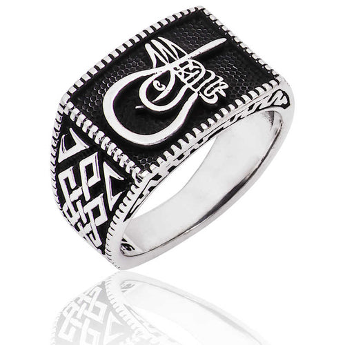 Silver Conqueror of Sultan Mehmet Tuğralı Male Ring