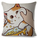 Pillows Cover Funny Love Kiss Cute Cat Cases for Sofa Home Car Cushion Cover Pillow Covers Decor Cartoon Sofa Pillowcase 45x45cm
