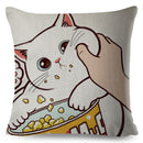 Pillows Cover Funny Love Kiss Cute Cat Cases for Sofa Home Car Cushion Cover Pillow Covers Decor Cartoon Sofa Pillowcase 45x45cm